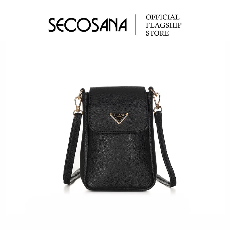 Leather - Trimmed Denim Crossbody Bag in Blue for a Vintage - Inspired LookSECOSANA Farin Sling Bag