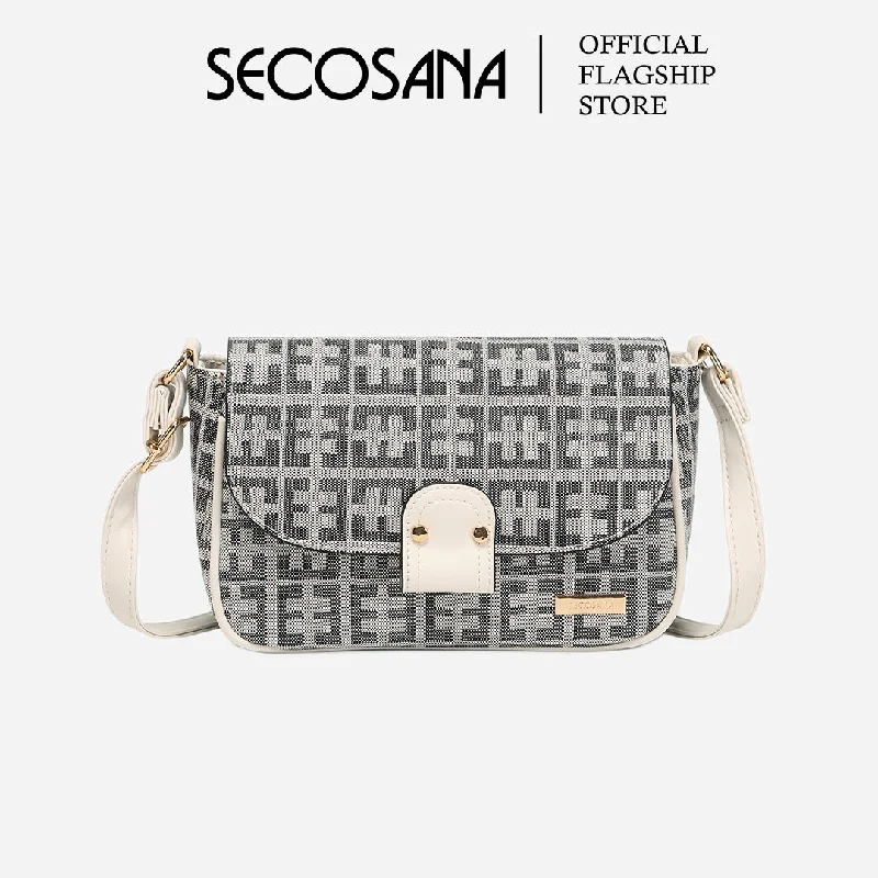 Geometric - Printed PVC Crossbody Bag in Multicolor for Trendy Street StyleSECOSANA Hyeon Printed Sling Bag