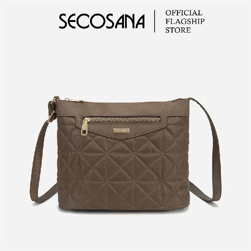 Large Faux Leather Crossbody Bag in Brown with Tassel Details for Casual TravelSECOSANA Naoli Plain Crossbody Bag