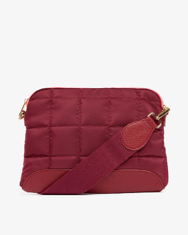 Women's Crossbody Bag with Zippered Pocket on the Back in Red for SecuritySoho Crossbody - Burgundy